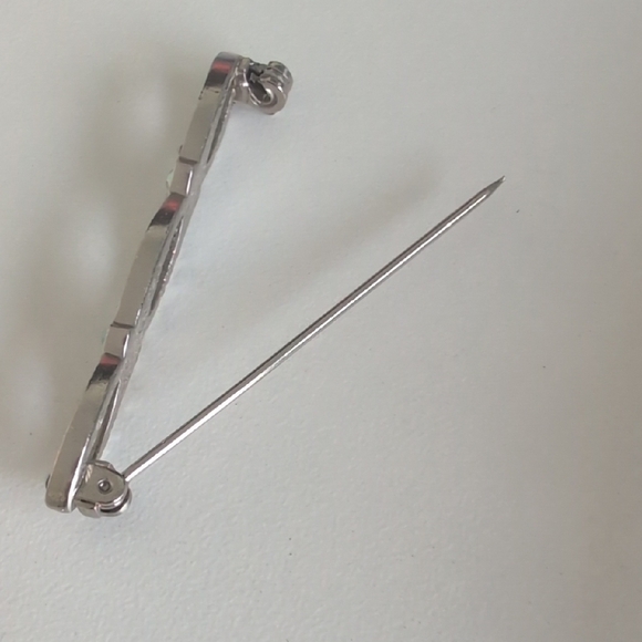 Silver Hair Clip with Rhinestones - Picture 4 of 4